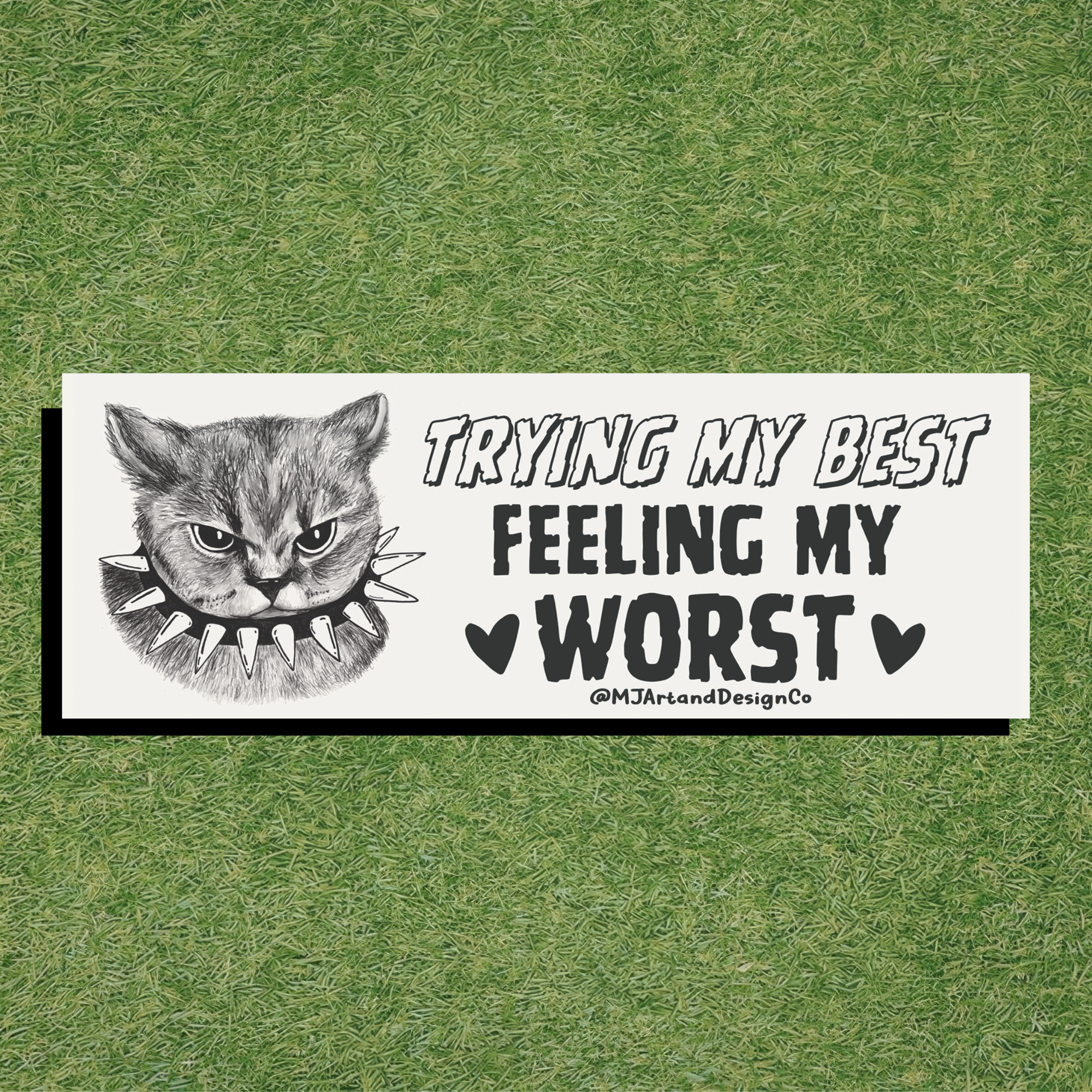 Trying My Best, Feeling My Worst Angry Cat Bumper Sticker