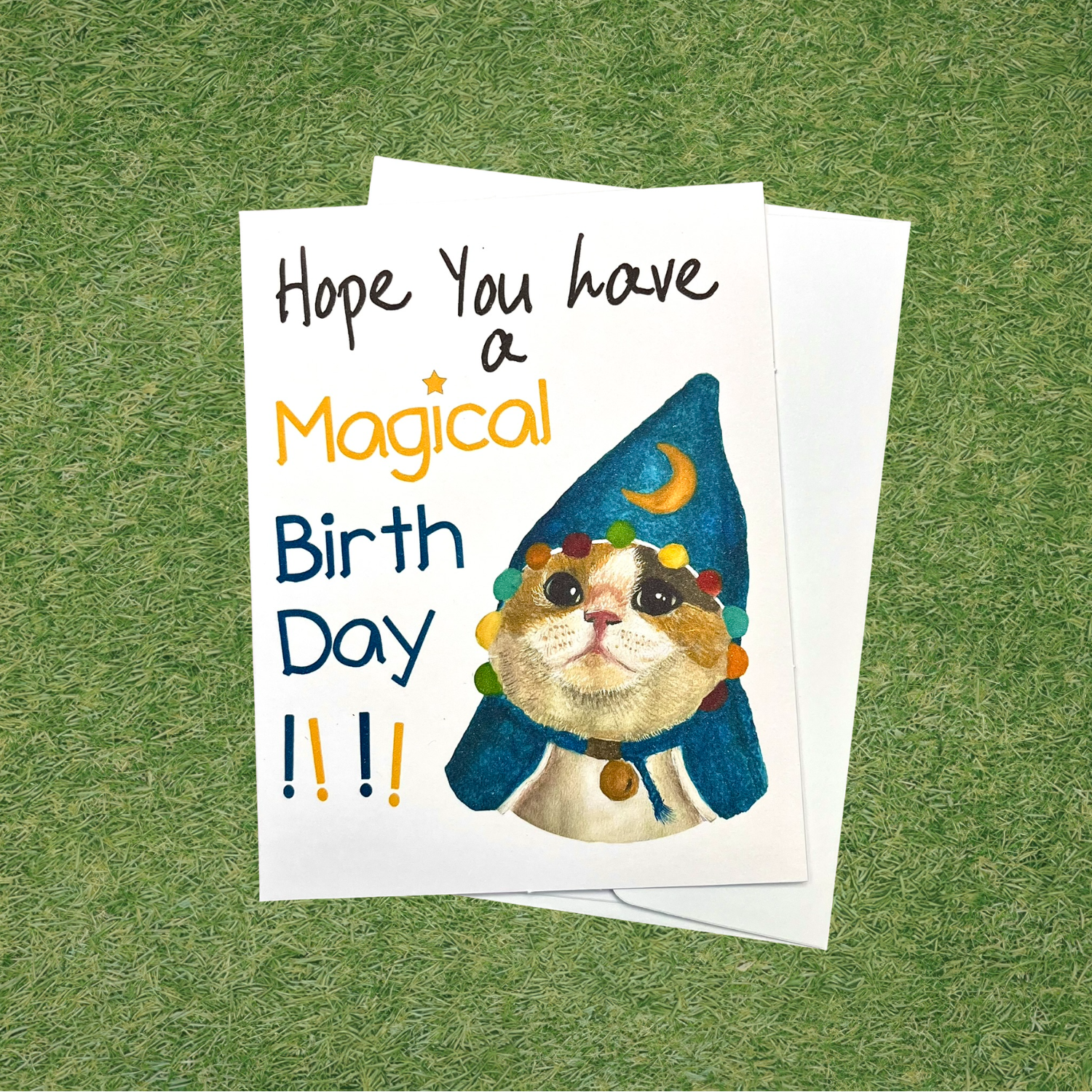 Wizard Cat Birthday Card- Hope You Have a Magical Birthday!