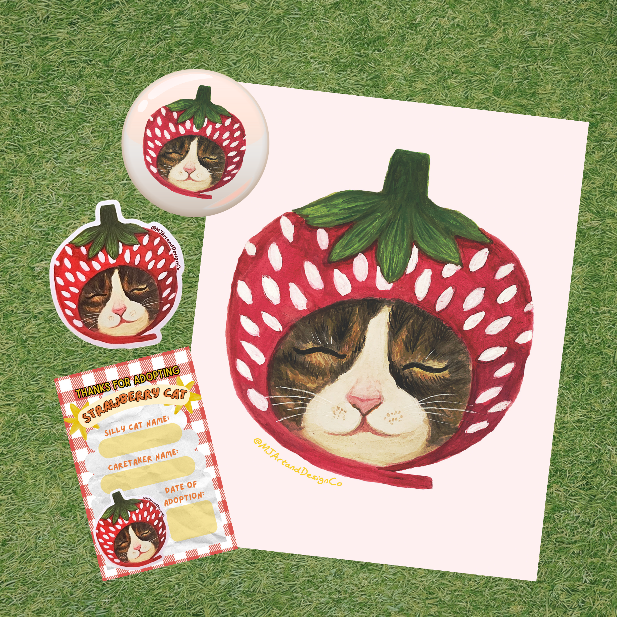 Strawberry Cat Adoption Kit