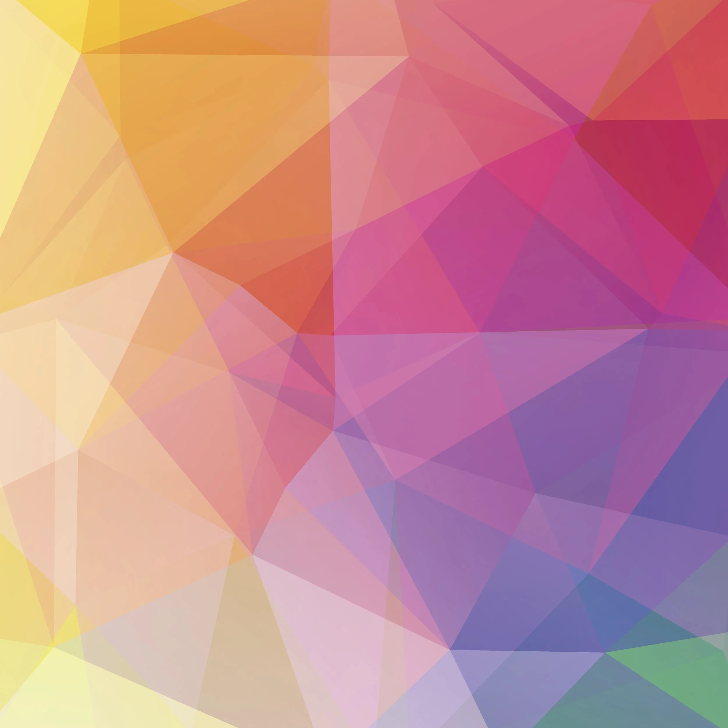 Colorful abstract geometric background with overlapping polygons in shades of pink, purple, yellow, orange, and green.