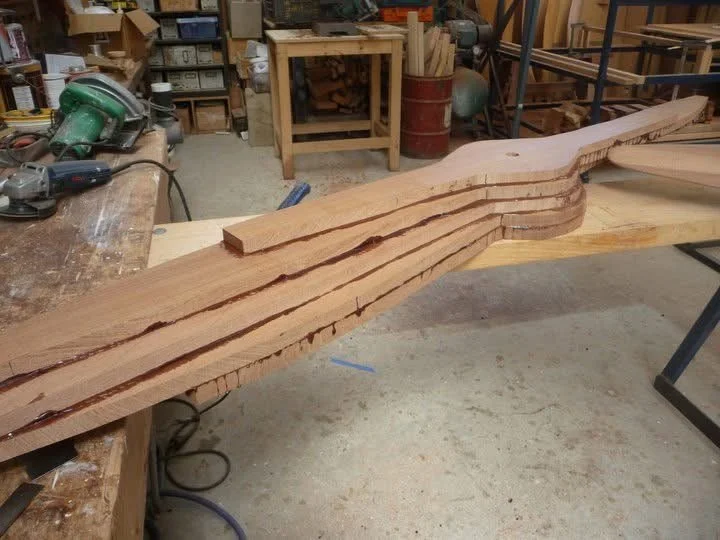 After gluing, before carving