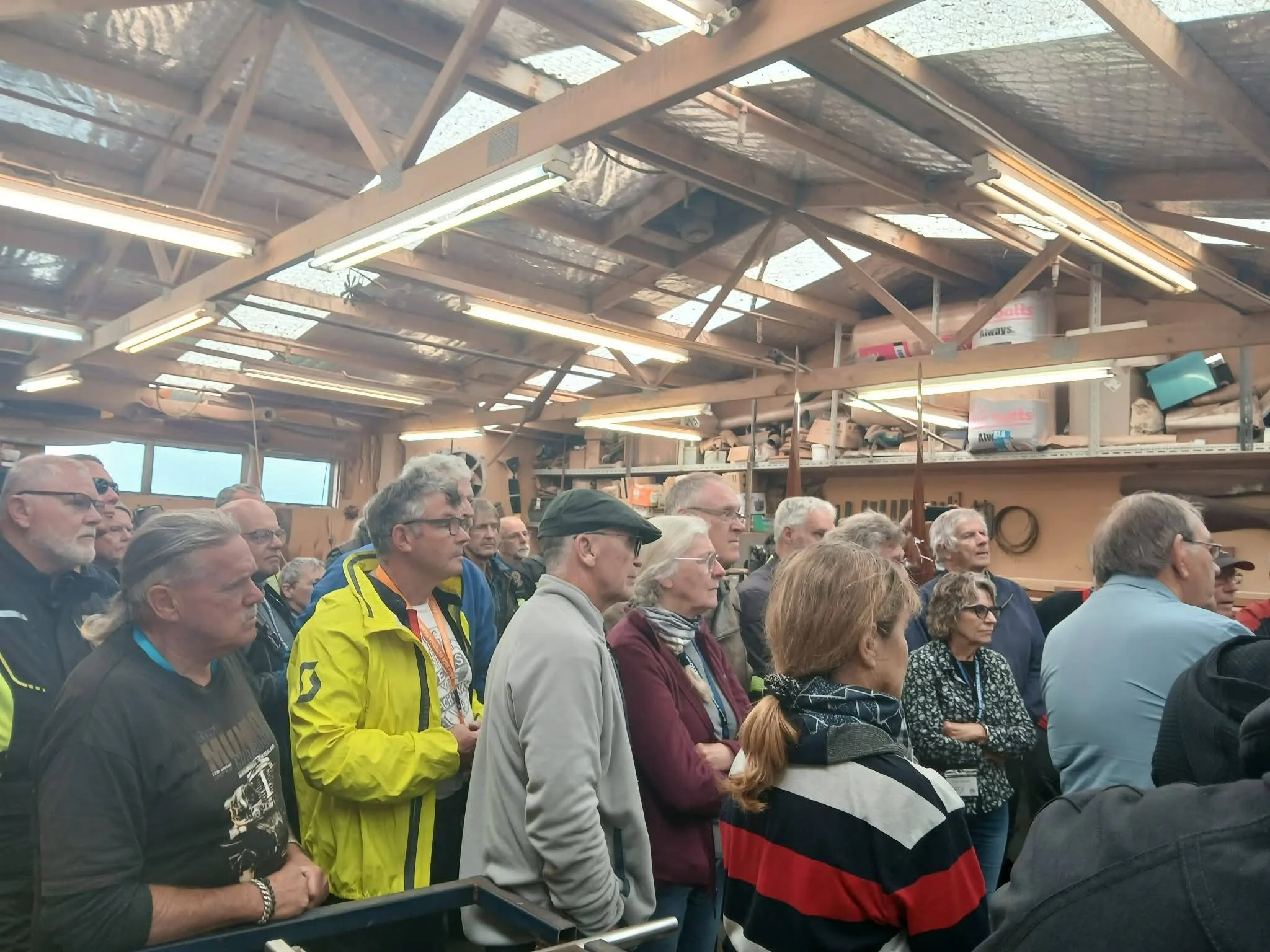 The BSA Owners Club not only poured over the vintage motorcycles, but also got treated to a talk about how a Fox Prop is made!