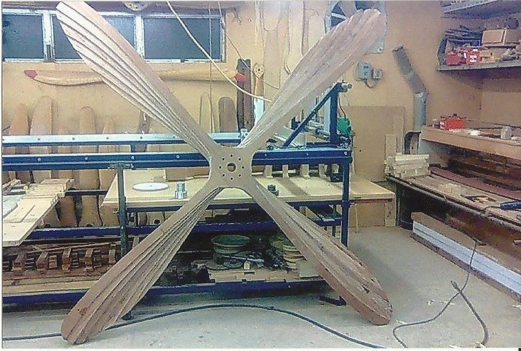 A 4-bladed RE8/ BE12 propeller ready for machining