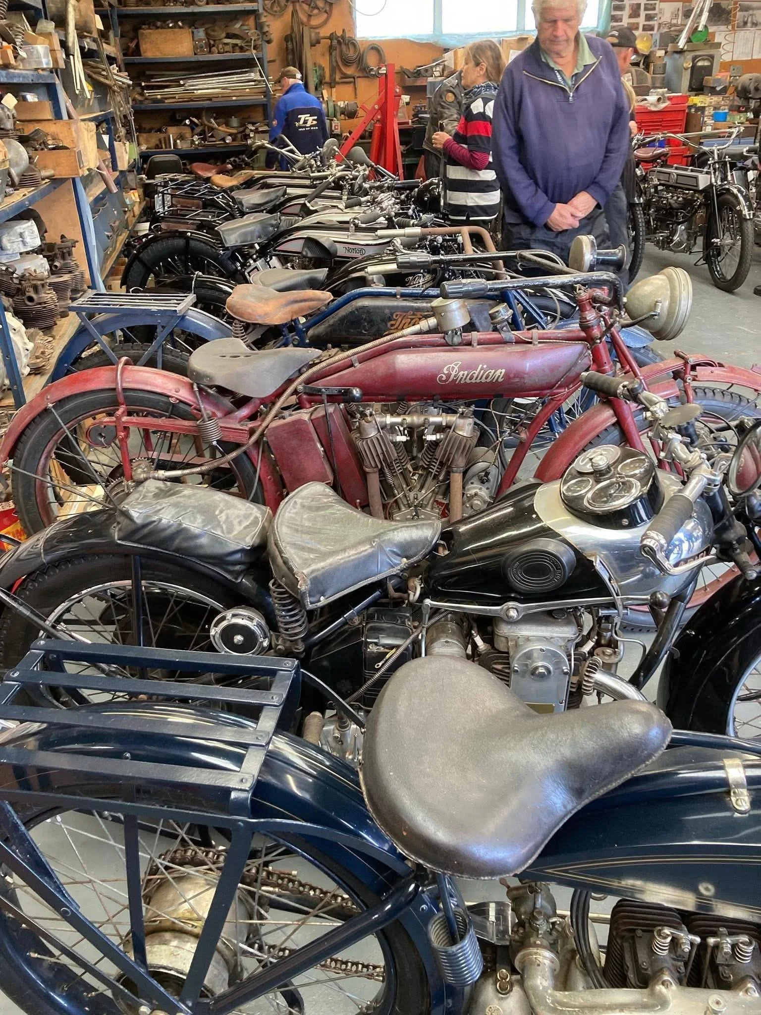 People from the BSA Club check out some of the bikes