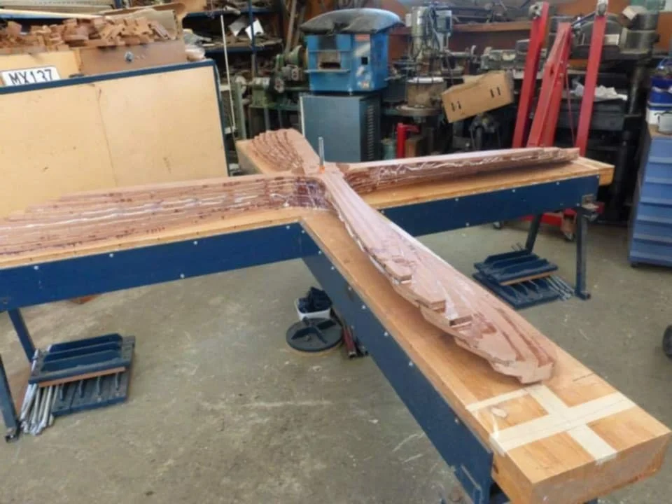 A 4-bladed RE8/ BE12 propeller ready for carving