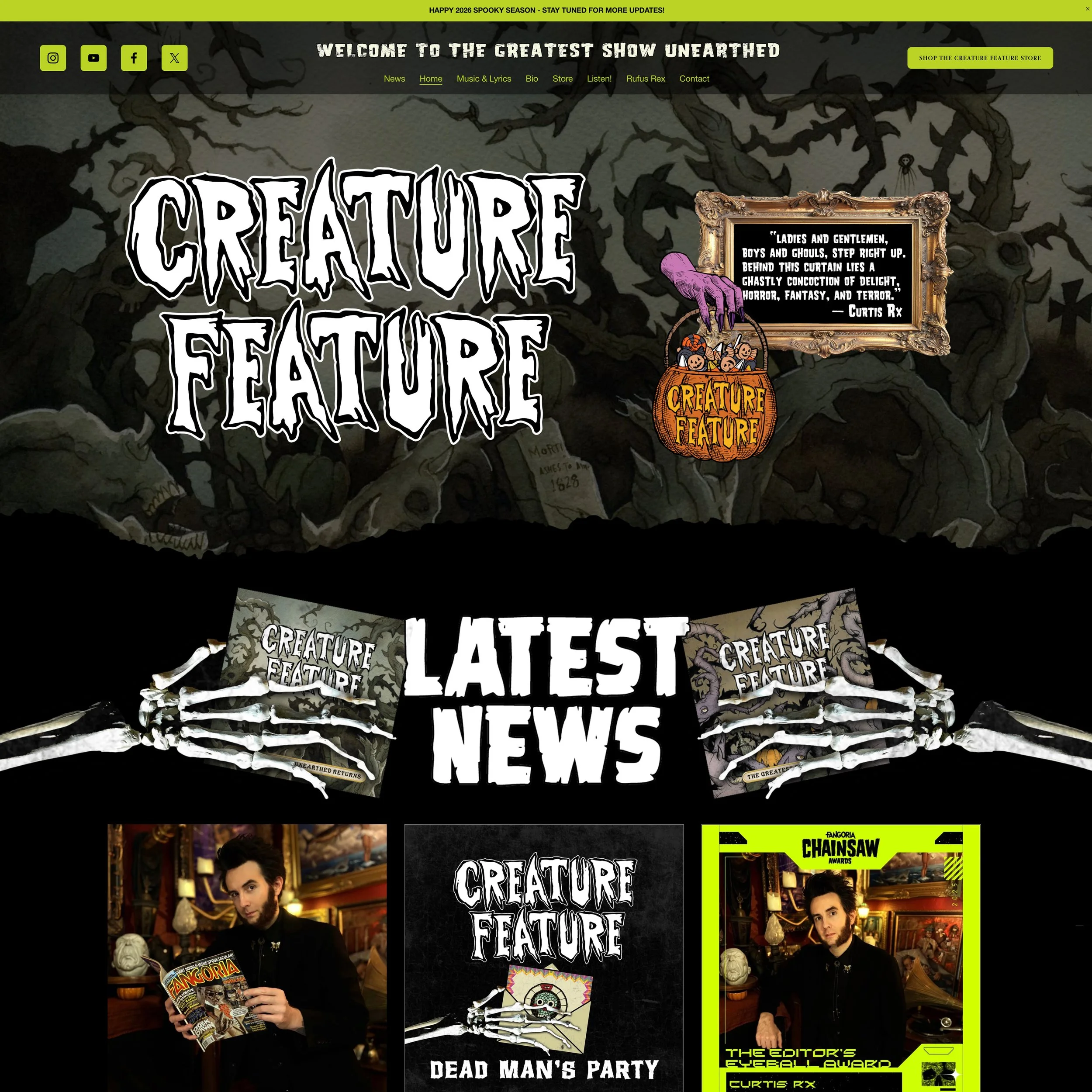 Welcome To The Brand New Creature Feature Website!