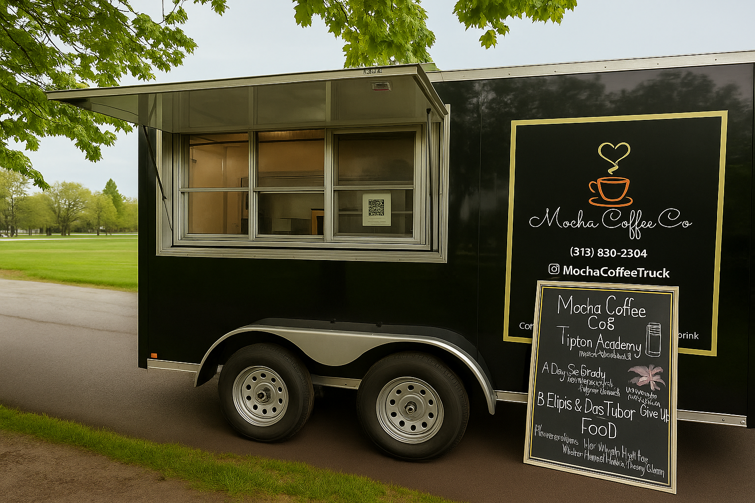 Mocha Coffee Co outdoor mobile coffee trailer for events in Detroit and Metro Detroit