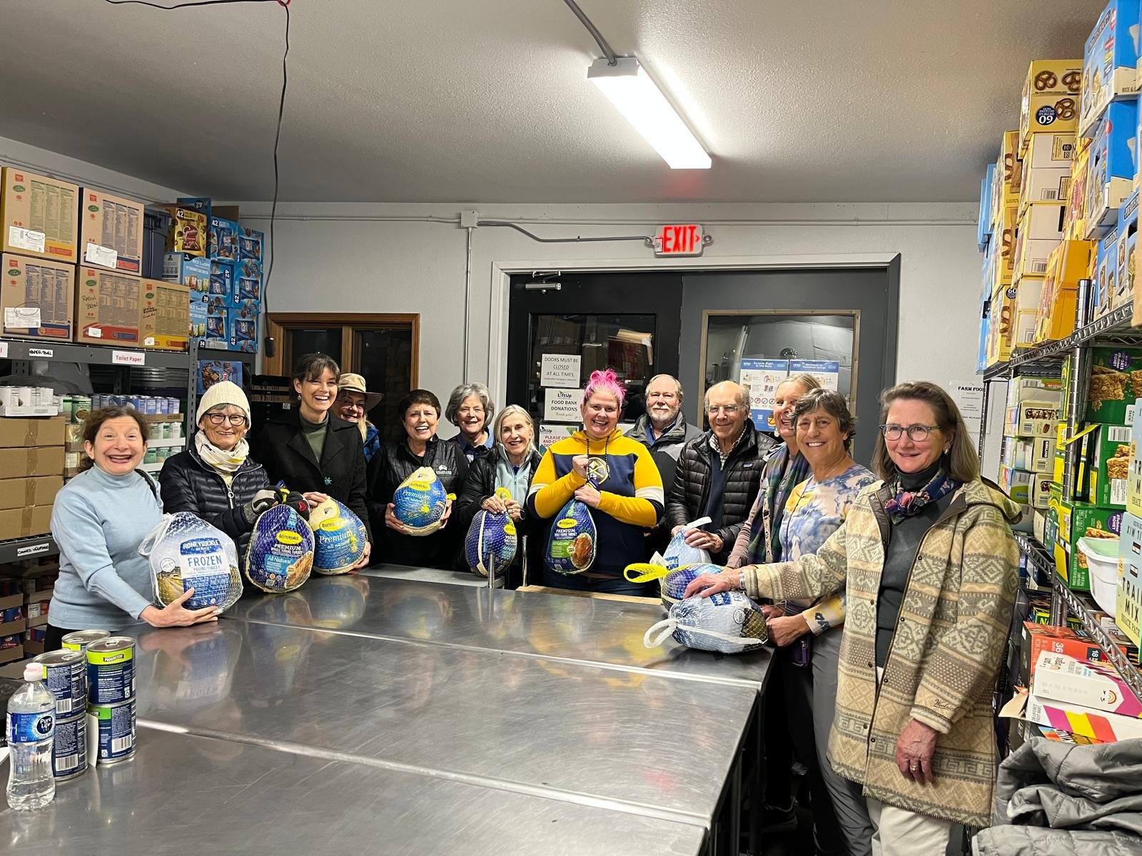 The #RouttDems November meeting was an tour of the @liftup_of_routt_county donation center.  Super thanks to Lift Up for everything they do for our community, and thanks to all our wonderful RouttDems for turkey  donations !