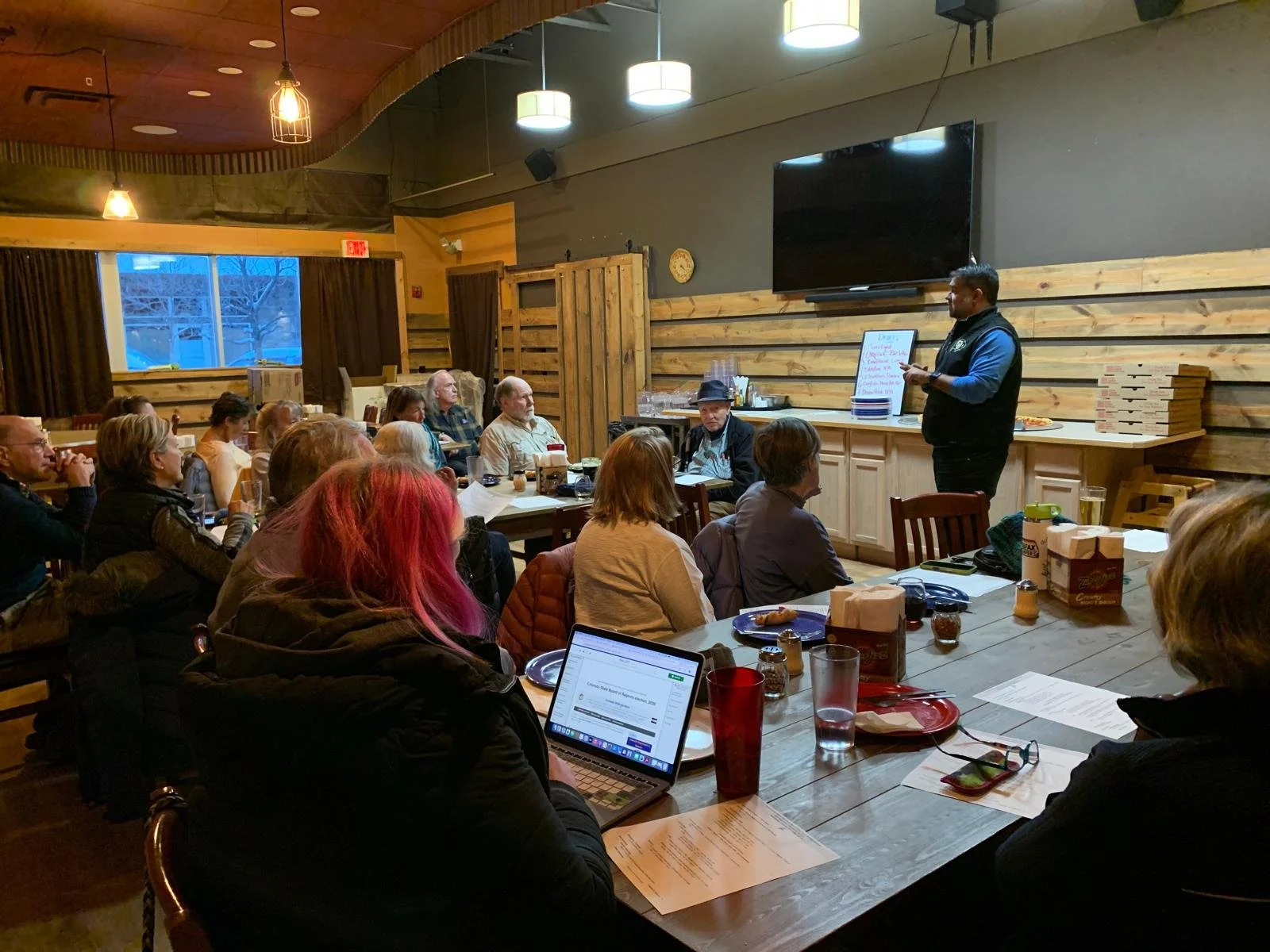 Great #RouttDems  Happy Hour Meeting and Caucus/Assembly 2026 energy!  Special thanks to @kubsclub  CU Board of Regents, District 2 Candidate Kub Lalchandani for joining us at @bluesage_pizza  Register for #RouttDems 2026 Caucus/Assembly at https://r