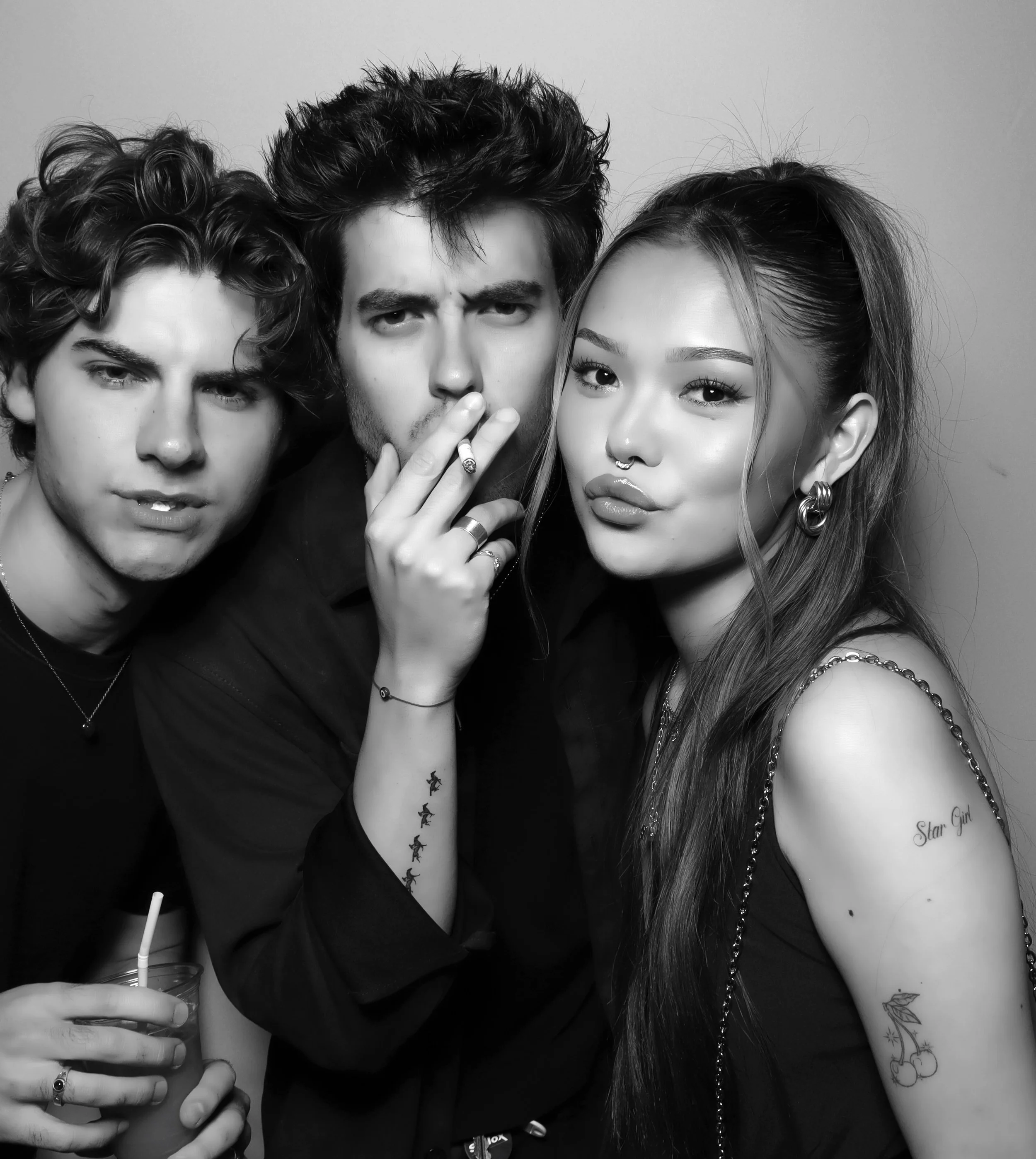 influencer models posing at luxury photo booth kardashian filter