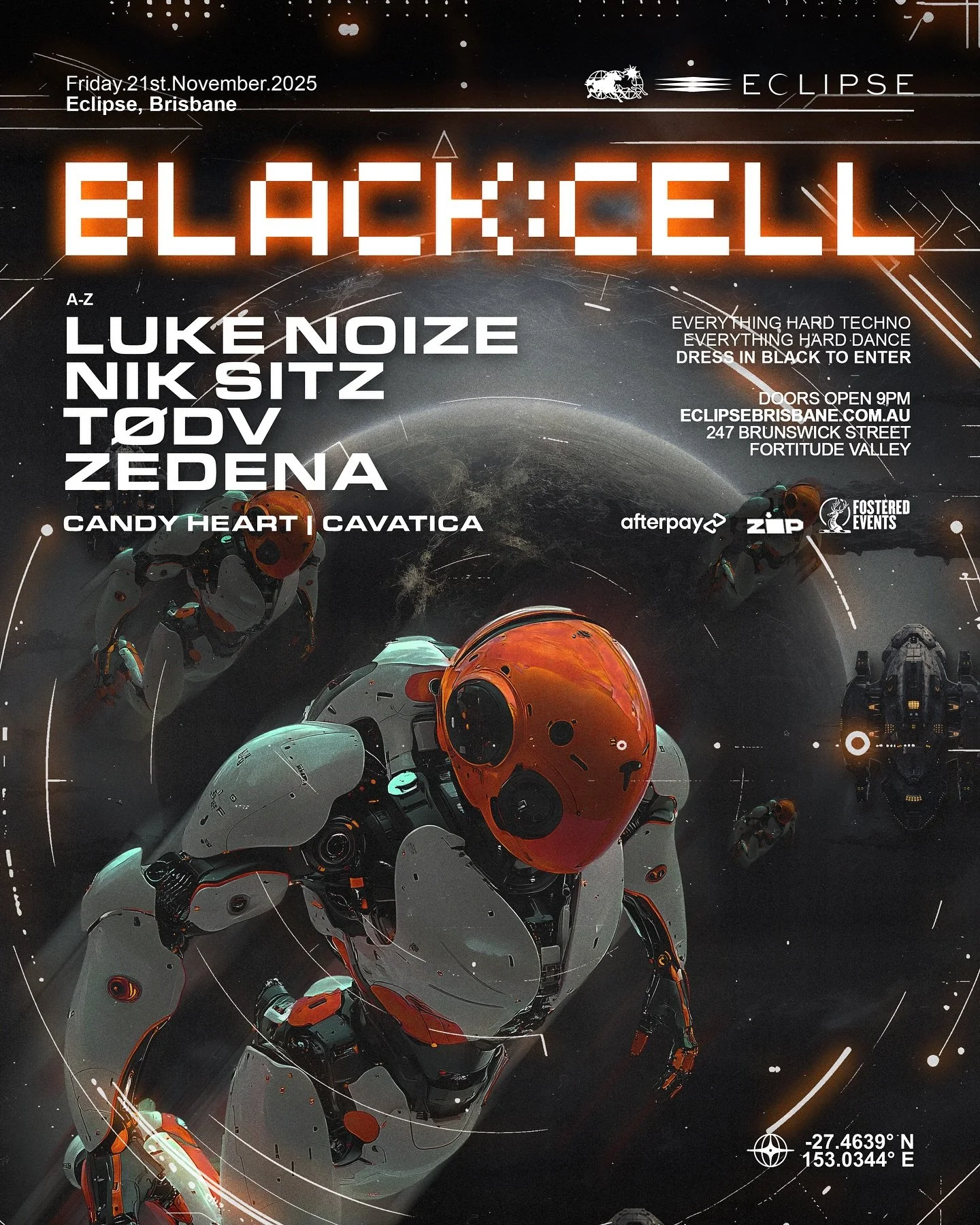 @luke.noize @niksitz @todv_music @zedenamusic @candyheart_._ @ellajaydeford unite for our next edition of BLACK:CELL 🖤 
On sale now via link in bio