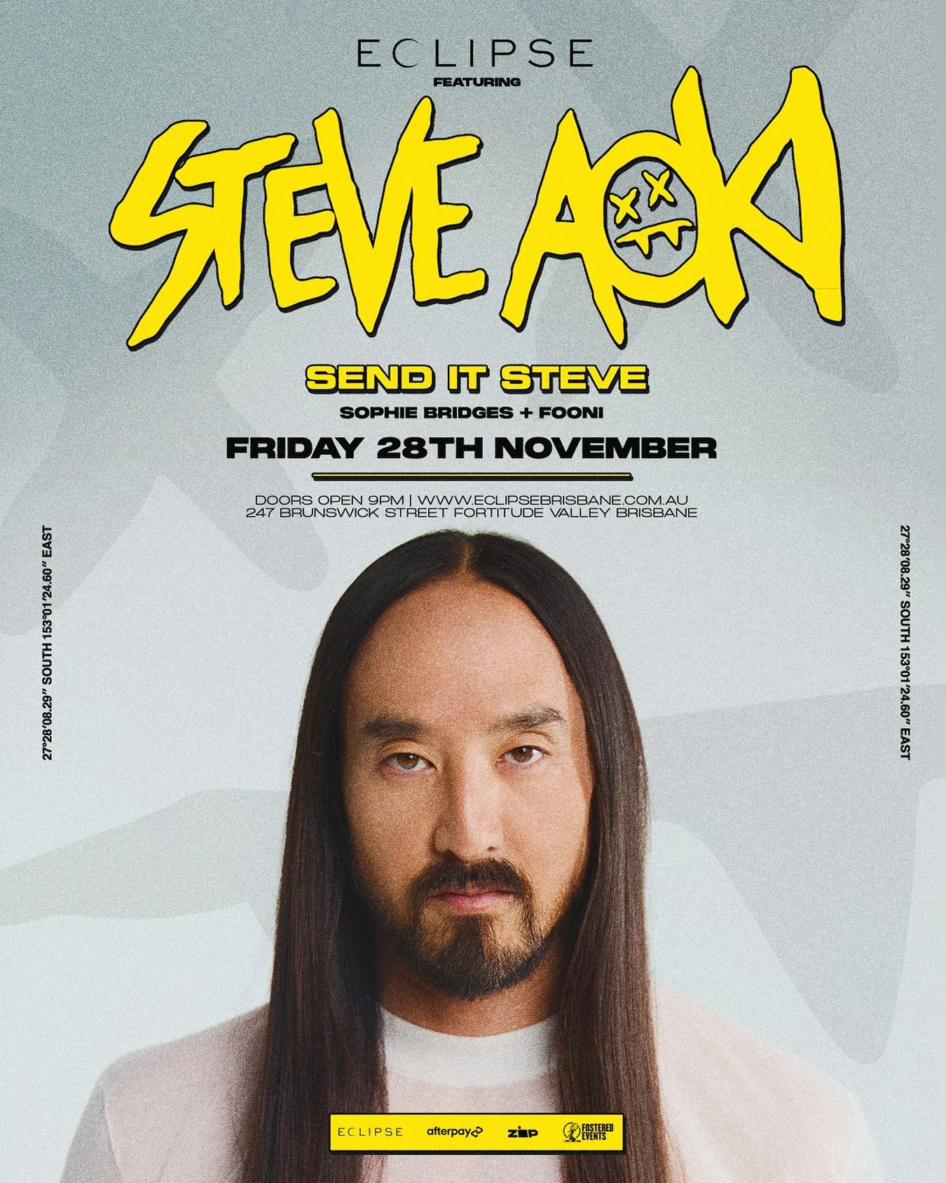 @steveaoki is a global powerhouse with a swag of GRAMMY nominations, and a touring legacy that spans every major festival on the planet. 
Known for explosive sets and unmatched energy, Aoki’s worked with legends like Machine Gun Kelly, Snoop D
