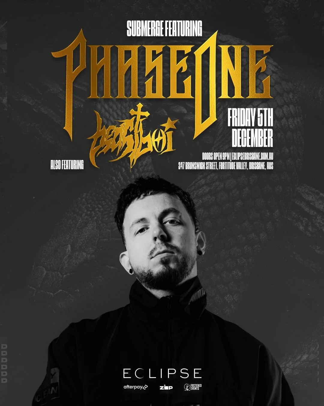 LOCK IT IN 🔒 
PHASEONE x BEASTBOI | DECEMBER 05
As a producer, guitarist, and songwriter PHASEONE’s distinct sound (a unique blend of hard-hitting Bass Music infused with Metal); has been described as “a symphony of filth”. He exp
