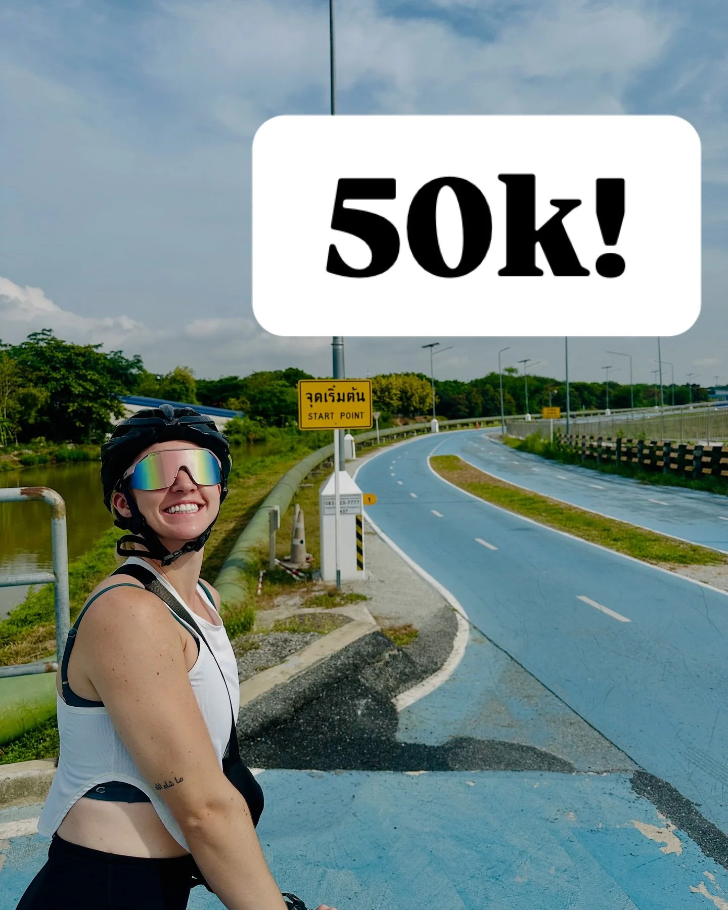 To celebrate hitting 50k in my manuscript yesterday, my husband and I cycled 50km this morning on the coolest cycle track around Bangkok airport!

Full blog post is up on my website recapping yesterday&rsquo;s 24 hour writing sprint with @londonwrite