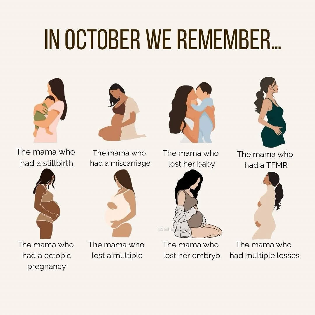 🌸 October is Pregnancy &amp; Infant Loss Awareness Month 🌸

This month, we remember every mama who carries love in her heart for a baby she could not carry in her arms. 💕

We hold space for:
🤍 The mama who had a miscarriage
🤍 The mama who had a 
