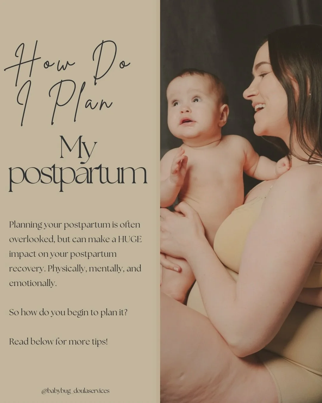 Instead of &ldquo;surviving,&rdquo; you deserve a plan that helps you thrive; physically, mentally, and emotionally.

Here are some simple ways to start planning your postpartum:

✨ Create a support team
Decide who can help with meals, household task