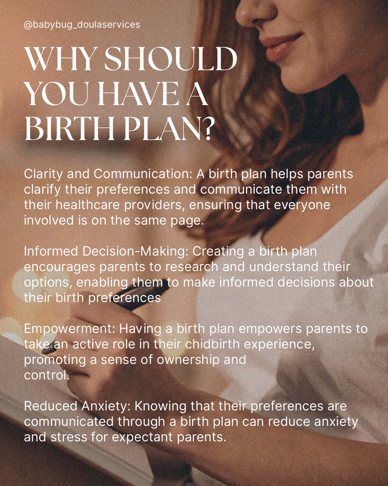 Your birth plan isn&rsquo;t about controlling every moment of birth, it&rsquo;s about understanding your options and communicating what matters most to you. ✨

Taking time to think through your preferences can help you feel more prepared, confident, 