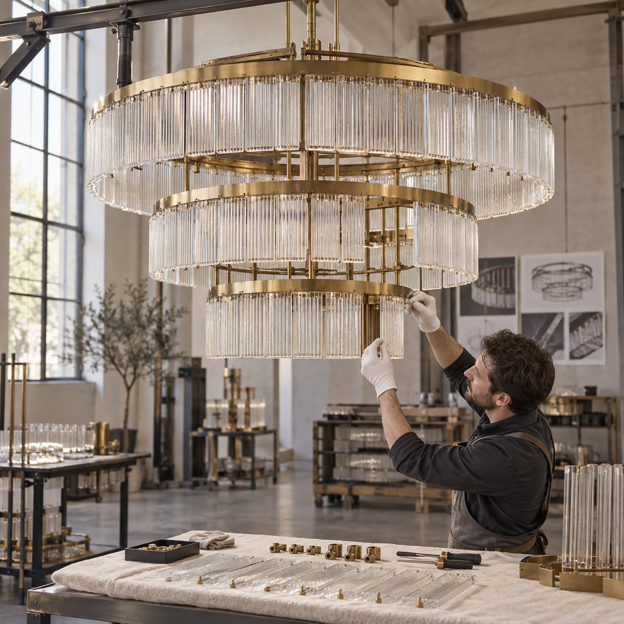 chandelier lighting metal glass hotel restaurant