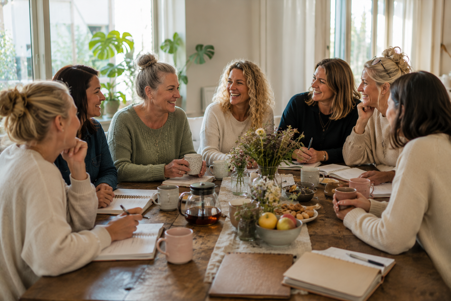 Frauen im Online-Gruppenkurs Ernährung mit persönlicher Begleitung, WhatsApp-Impulsen und Zoom-Terminen.