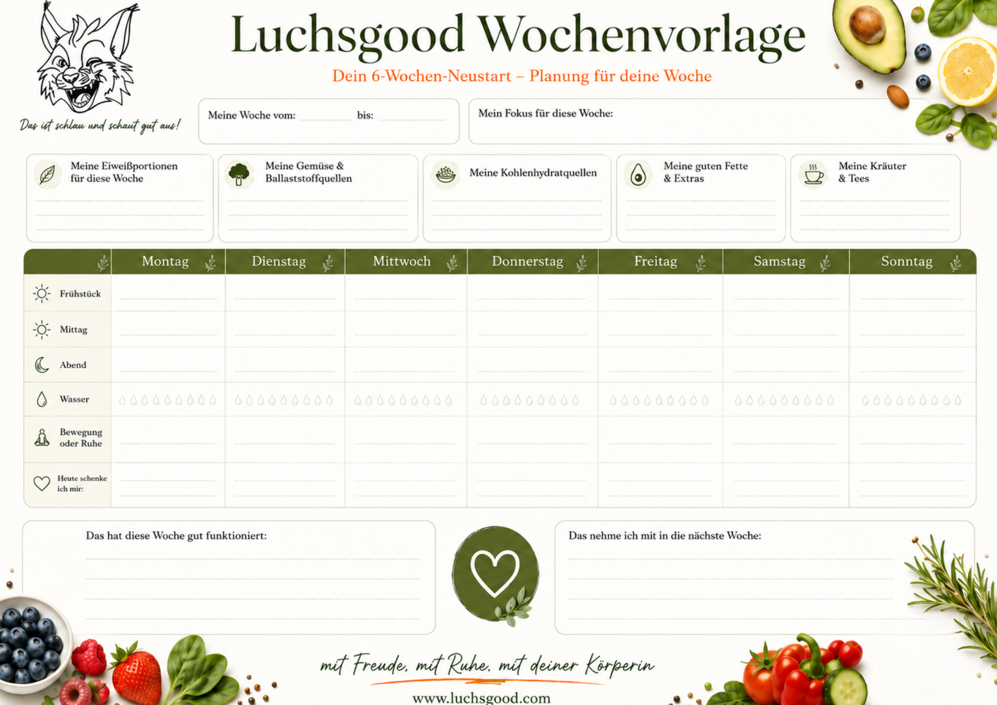 Wochenplaner zum download