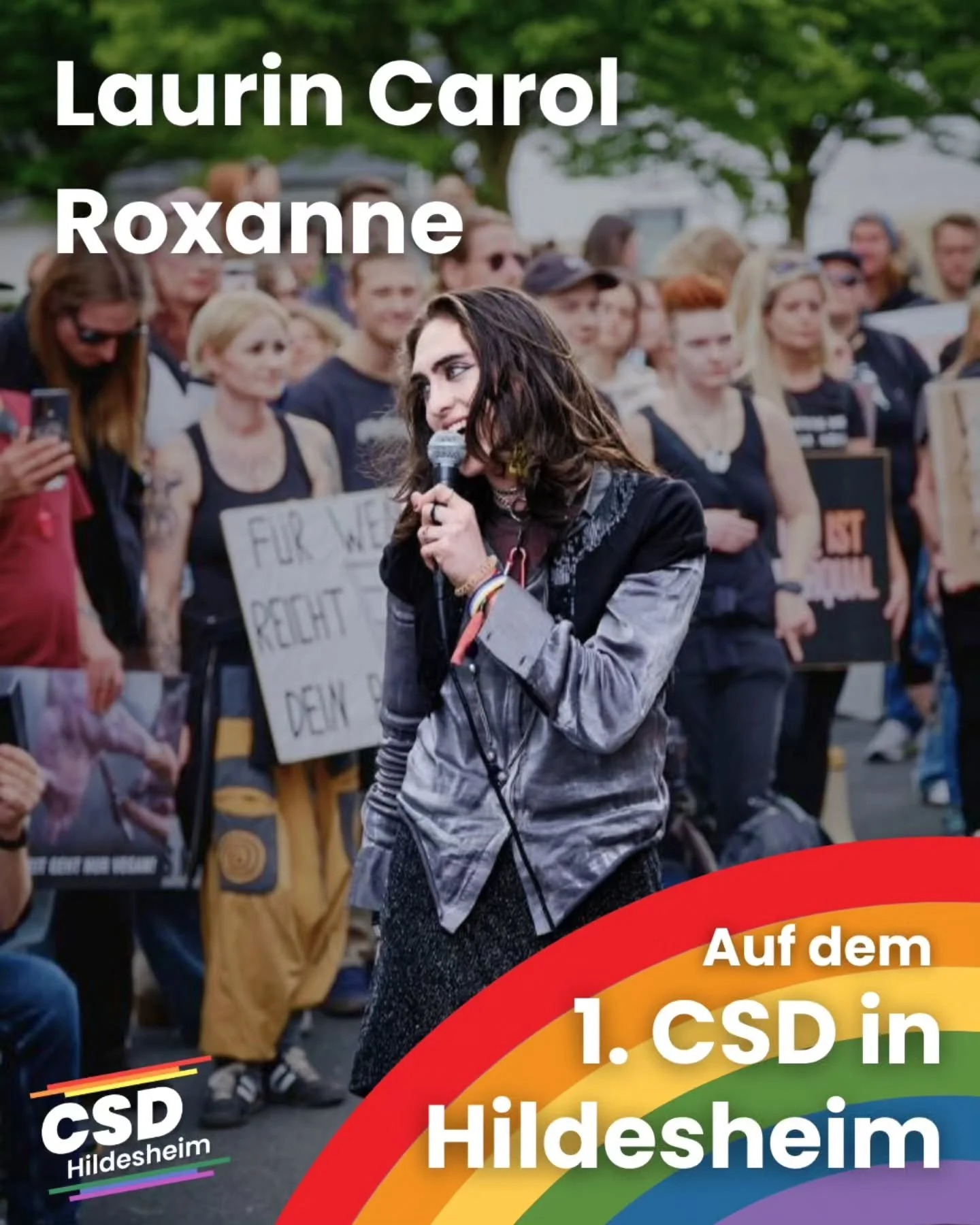 🎤 Laurin Carol Roxanne ist dabei &ndash; beim allerersten CSD in Hildesheim am 21. Juni 2025!

Laurin ist Singer-Songwriter*in, queerer Aktivist*in und eine kraftvolle Stimme f&uuml;r Befreiung, Sichtbarkeit und politische Ver&auml;nderung. Mit dere