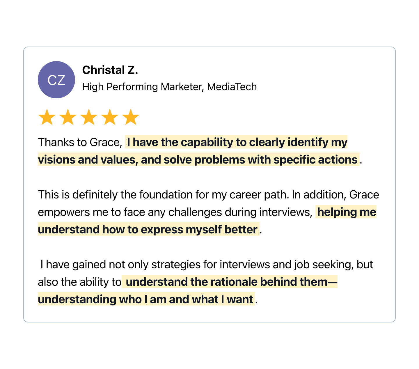 testimonial-Christal Z markeitng career coaching and acing interview with grace cheng, grace cheng & co.png