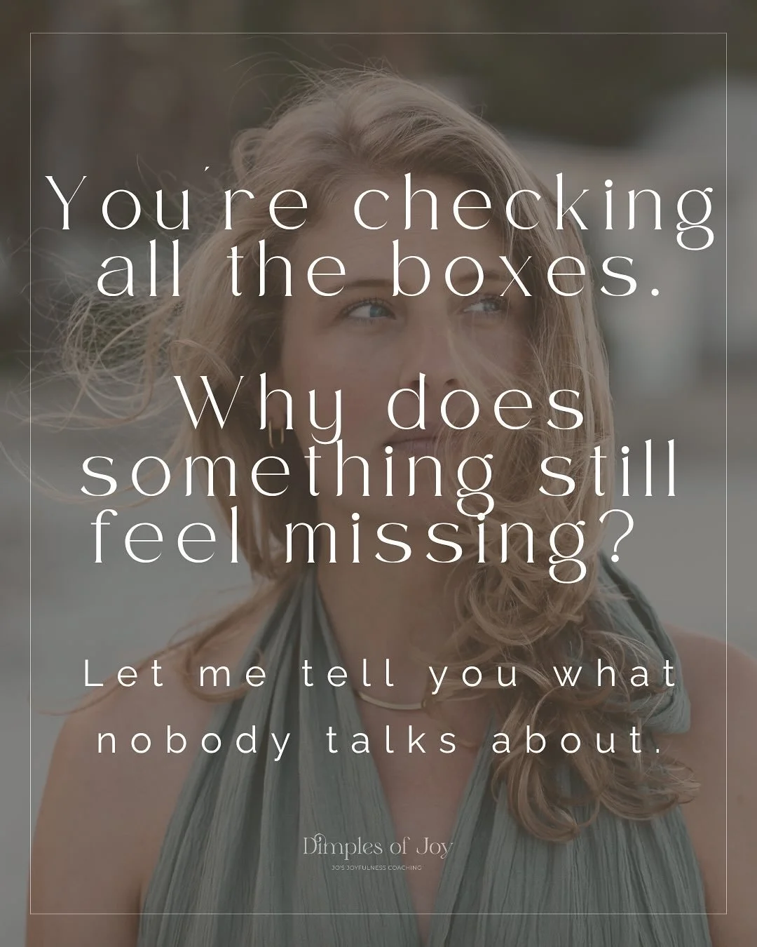 So you tell yourself it&rsquo;s just a phase. &ldquo;I should be happy. Others have it worse. Will be over soon.&rdquo;

But you can be grateful anc know something&rsquo;s missing. Both can be true.

Nobody talks about the gap between who you are and