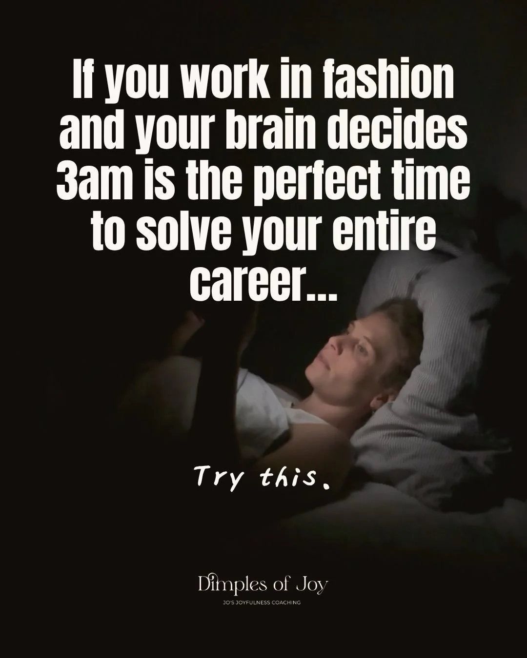 If your brain likes to schedule an emergency meeting at 3am, save this.

Especially if work, deadlines, difficult conversations or the constant chaos of fashion tend to follow you into bed.

You don&rsquo;t need to solve everything tonight.

#career 