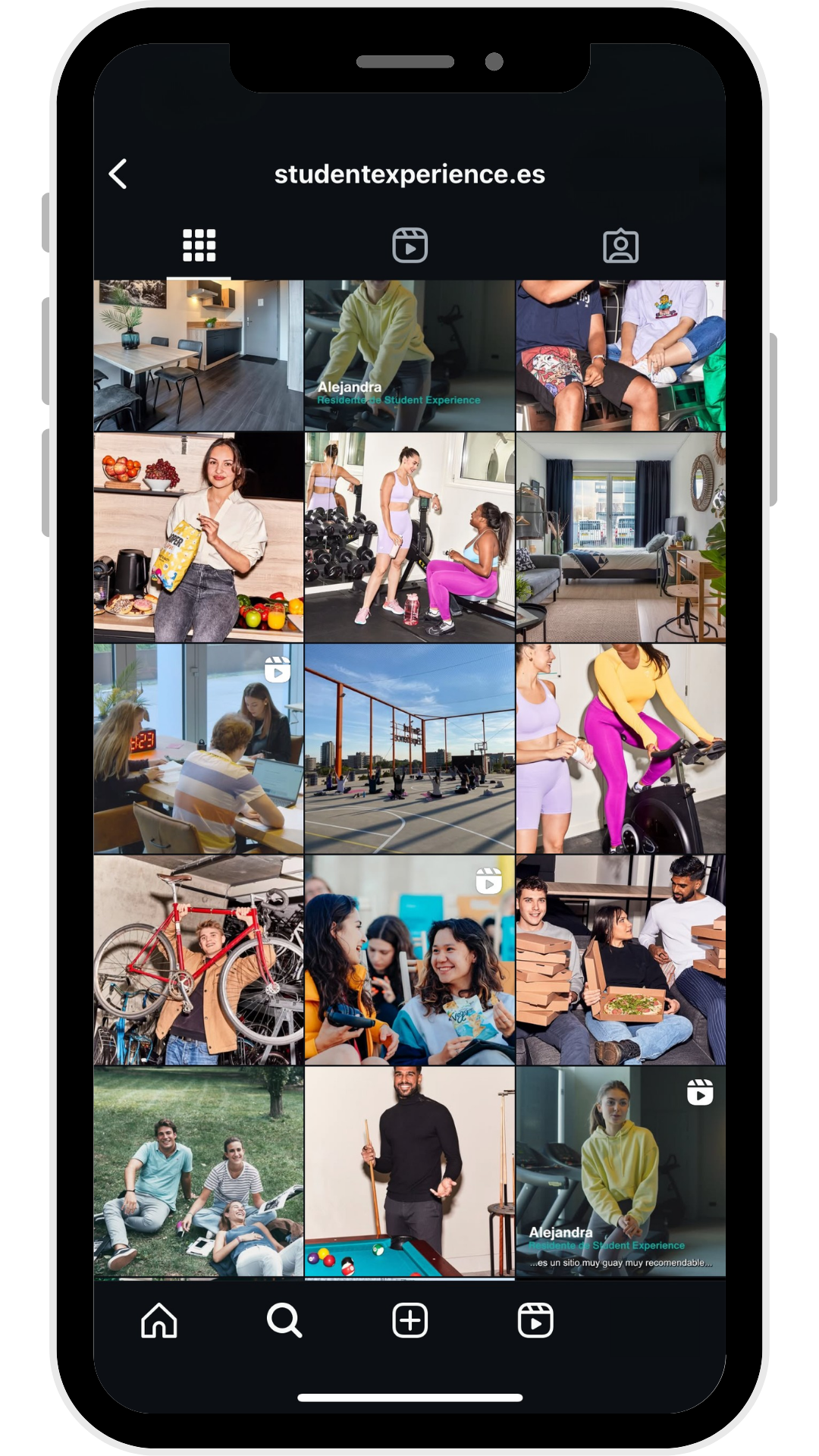 A collage of various scenes including a modern kitchen, a woman riding a stationary bike, people in a counseling session, a woman with groceries, women working out in a gym, an apartment with a large window, an outdoor basketball court, women riding bikes, people in a meeting, a group playing pool, friends chatting, a man with a pool cue, and people relaxing outdoors.