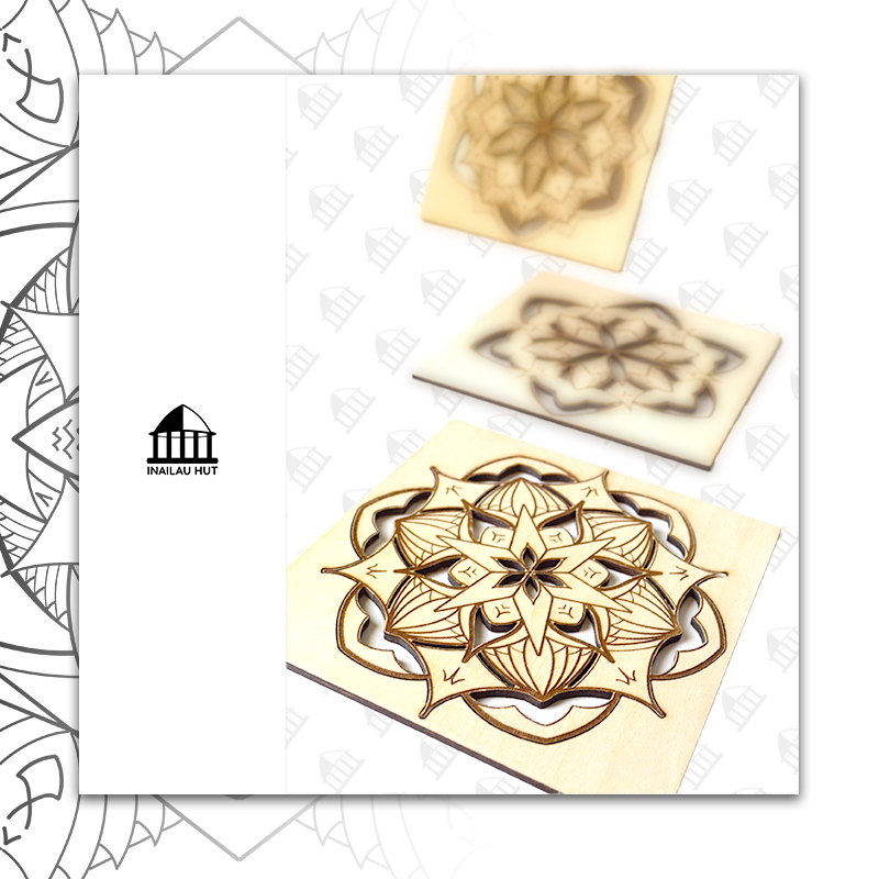 Polynesian Mandala Wood Set of 4 (Paintable)