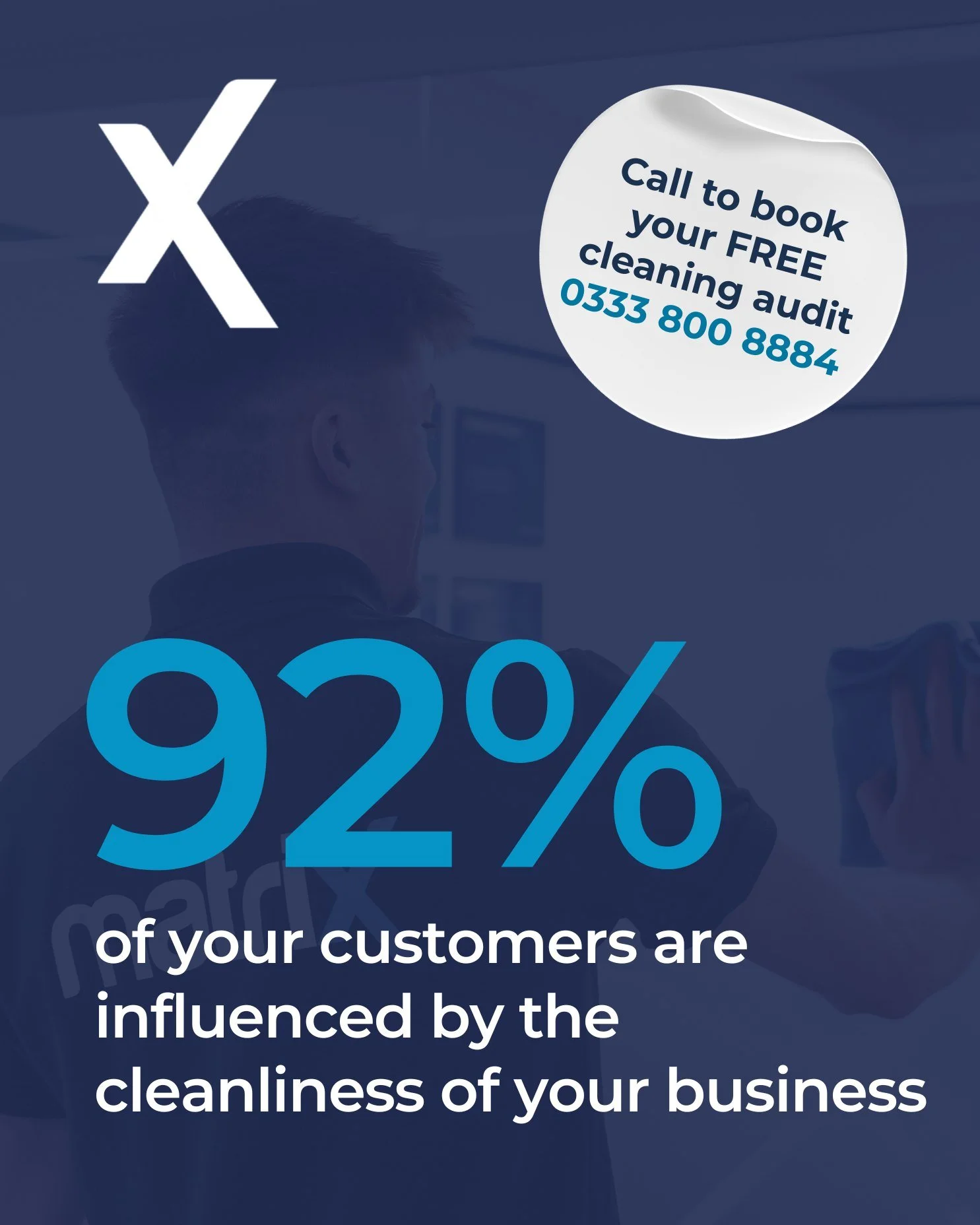 ✨ First impressions matter, 92% of customers are influenced by the cleanliness of your business.
We&rsquo;re now offering FREE Cleaning Audits for businesses looking to raise their standards.

📞 To find out more and book your free cleaning audit, co