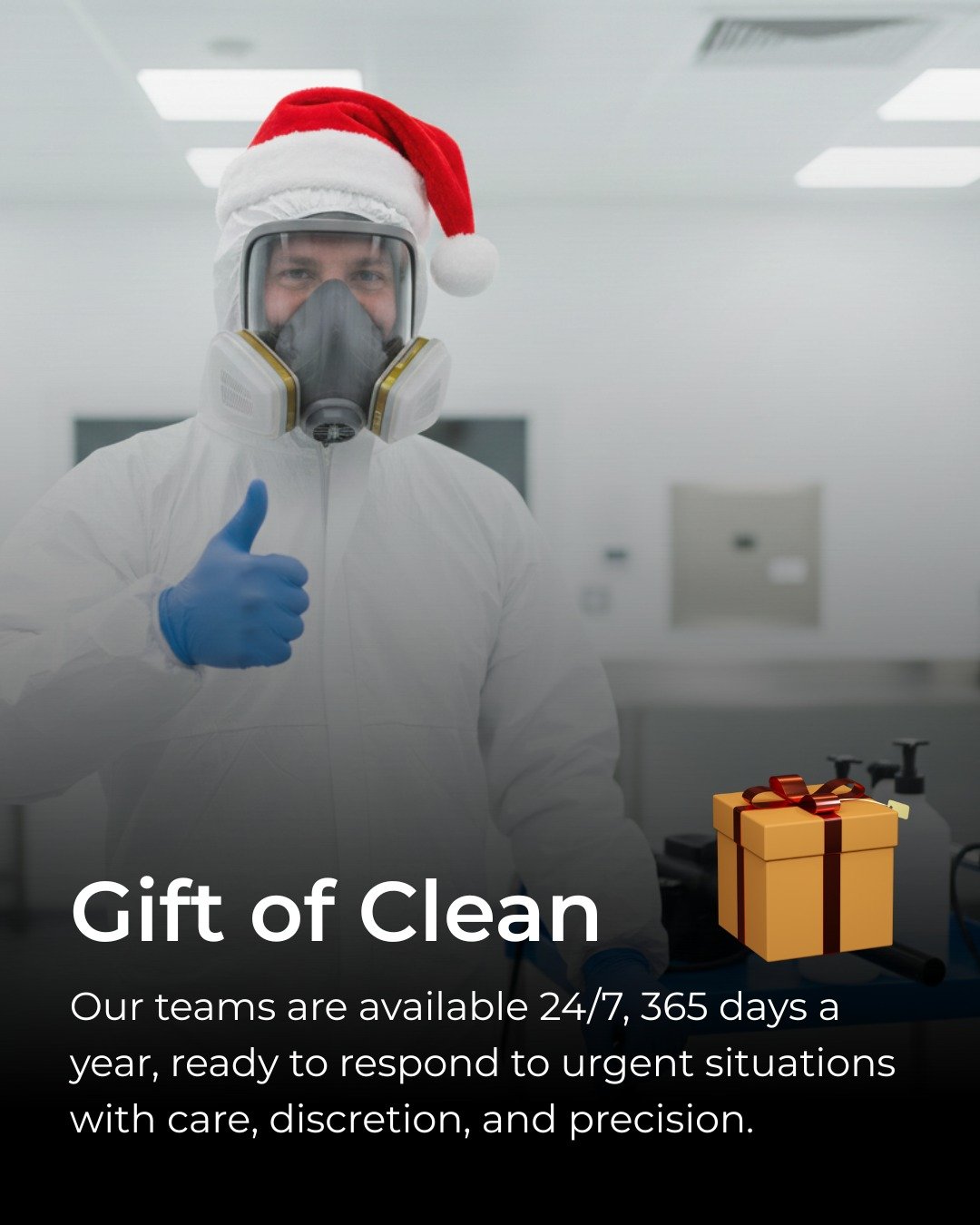 Give yourself the gift of peace of mind this Christmas. From emergency response to deep sanitisation, we handle the messes so you can handle the memories. 24/7/365.

Call us 0333 800 8884 or https://www.biohazardspecialists.co.uk

 #cleaningservices 