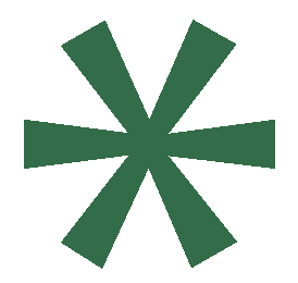 Astérisque vert sur fond blanc.