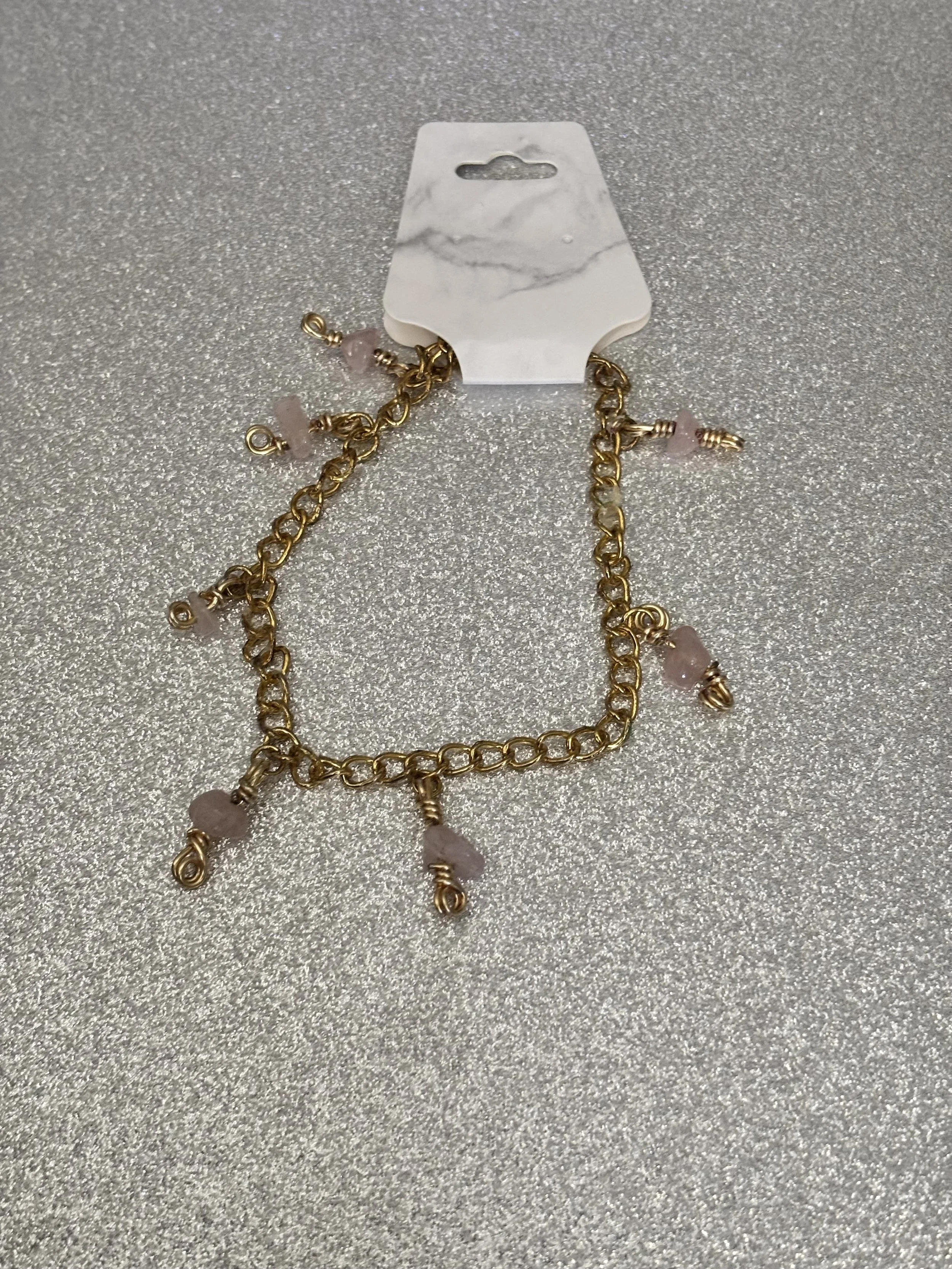 Rose quartz anklet