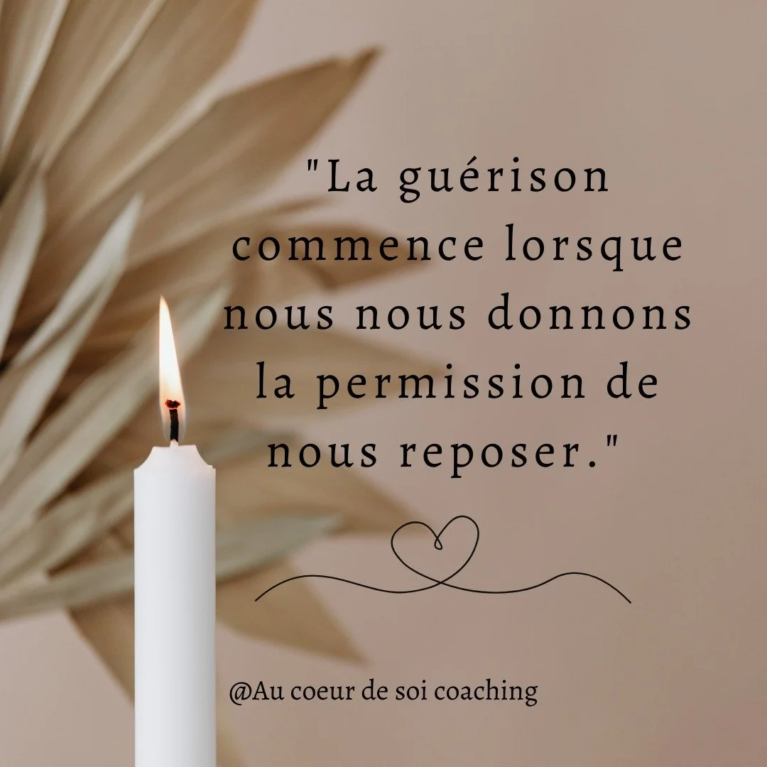 🌸 &quot;La gu&eacute;rison commence lorsque nous nous donnons la permission de nous reposer.&quot;

C&rsquo;est souvent le premier acte de bienveillance envers soi-m&ecirc;me. Ce n'est pas luxe ni une fuite mais plut&ocirc;t choix courageux : celui 