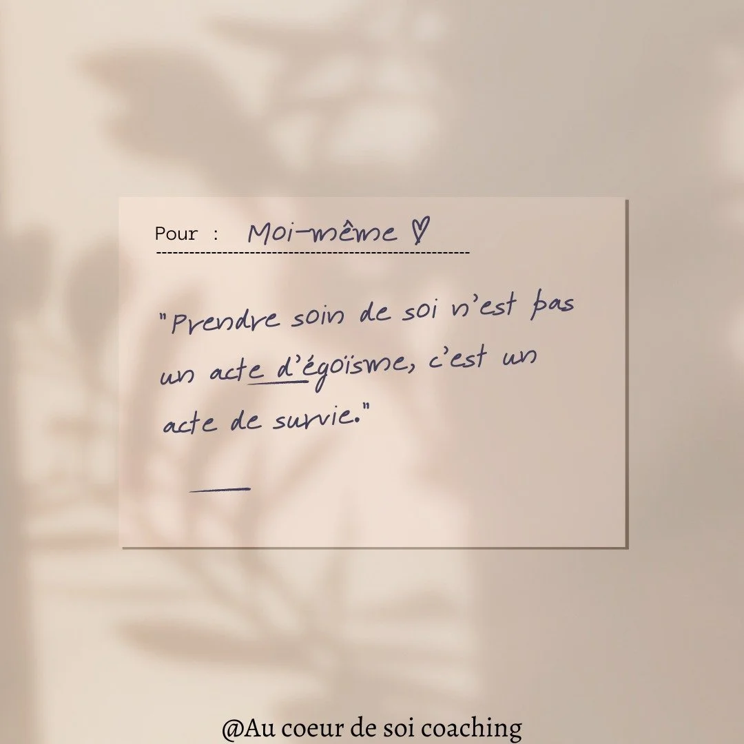 💗 Prendre soin de soi, un acte de survie

Prendre soin de soi n&rsquo;est pas un luxe ni un caprice, c&rsquo;est un v&eacute;ritable acte de survie &mdash; et certainement pas de l&rsquo;&eacute;go&iuml;sme. C&rsquo;est choisir de prot&eacute;ger so