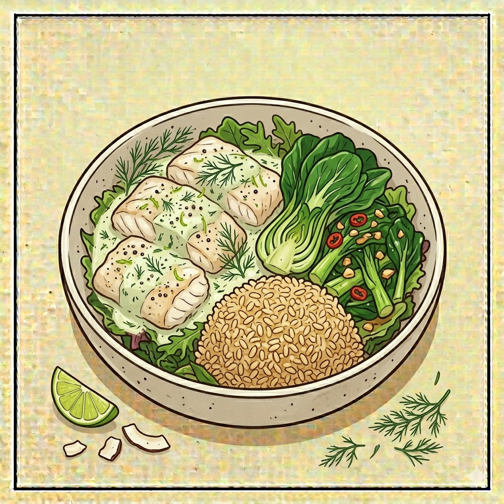 Coconut Dill Poached Basa