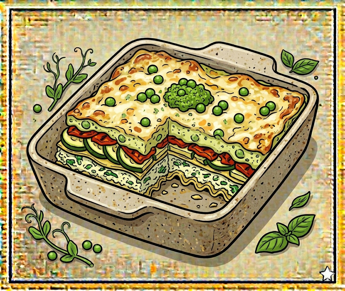 Spring Pea Pesto Veggie Lasagna