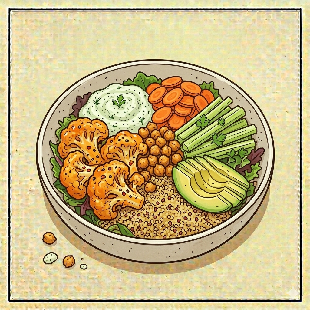 Buffalo Cauliflower Grain Bowl