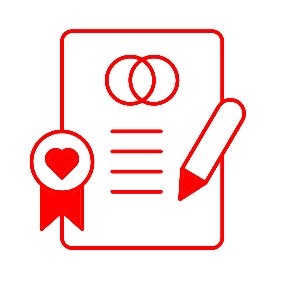 Marriage license icon for lucky in love chapel