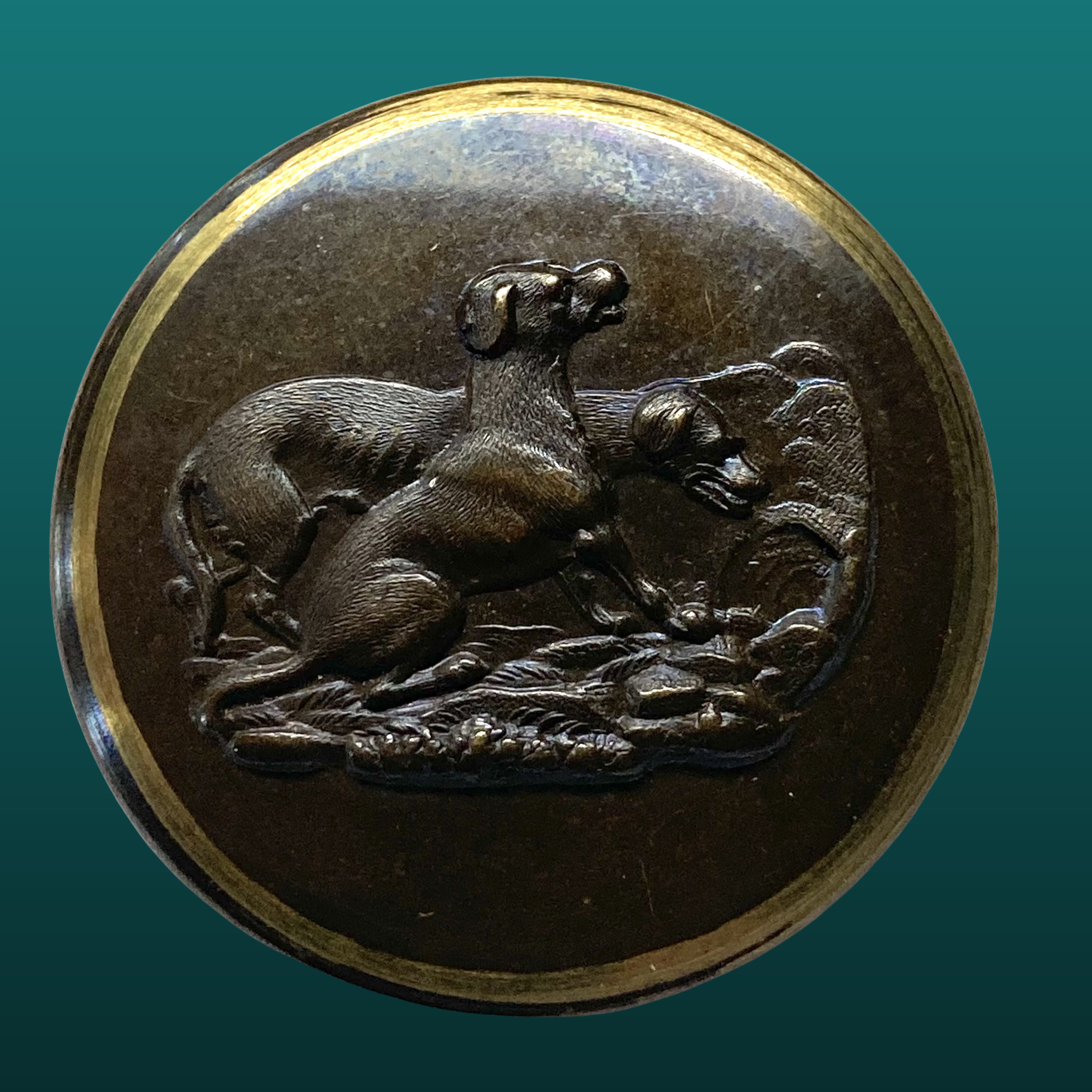 Medium 19th Century Sporting Buttons with Hunting Dogs