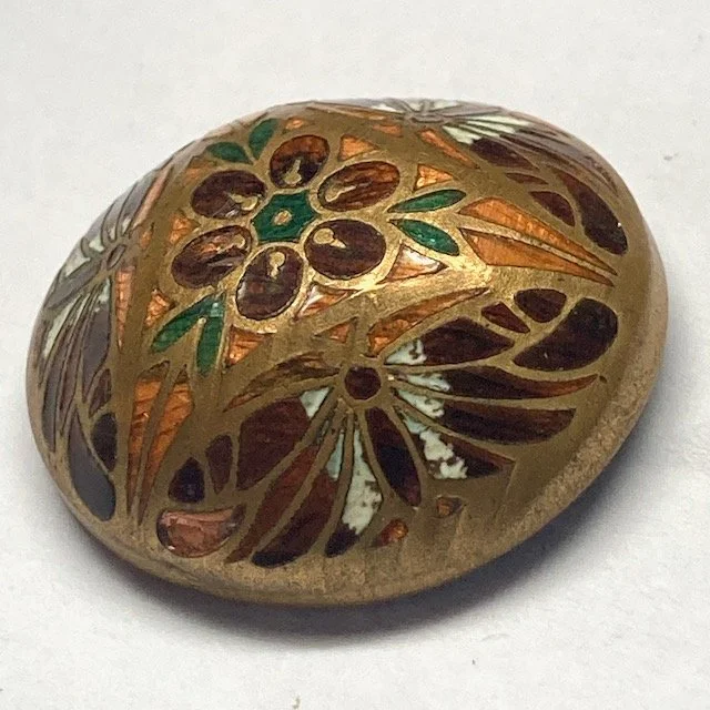 Medium Domed Enamel Button with Winged Insects — Silver Street Buttons
