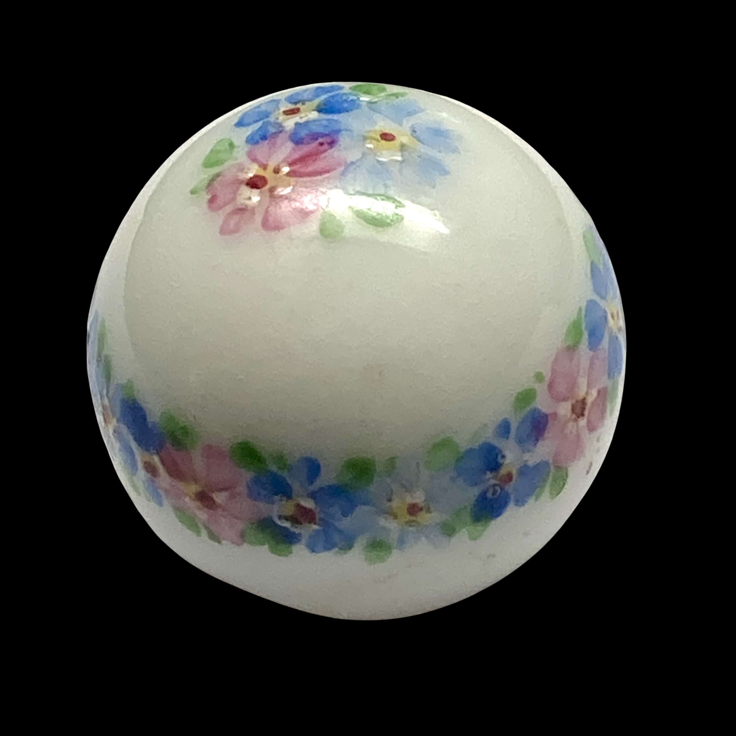 Small But Chunky Porcelain Ball Button with Pretty Florals