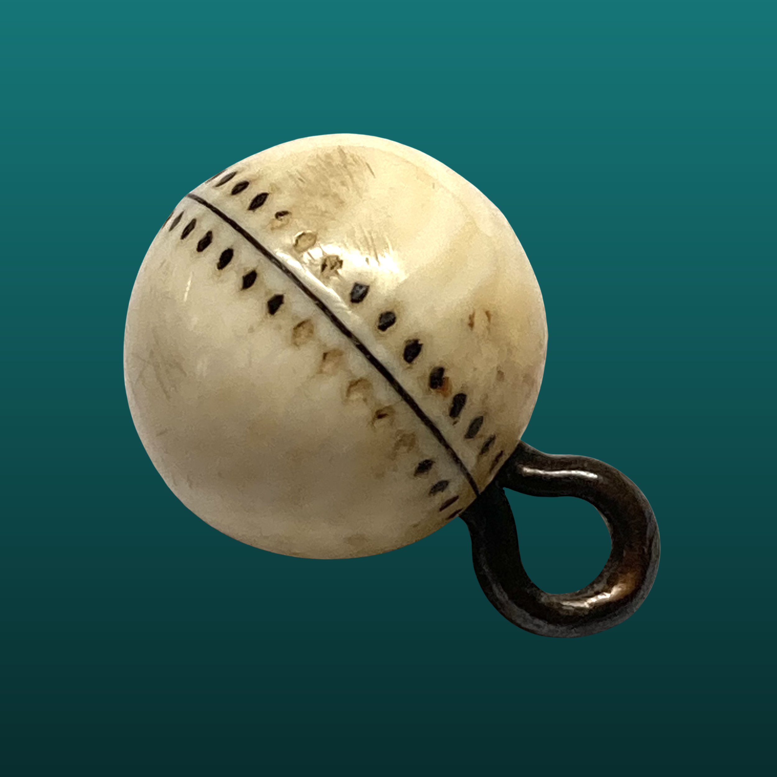 Small Early Natural Material Baseball Like Waistcoat Button