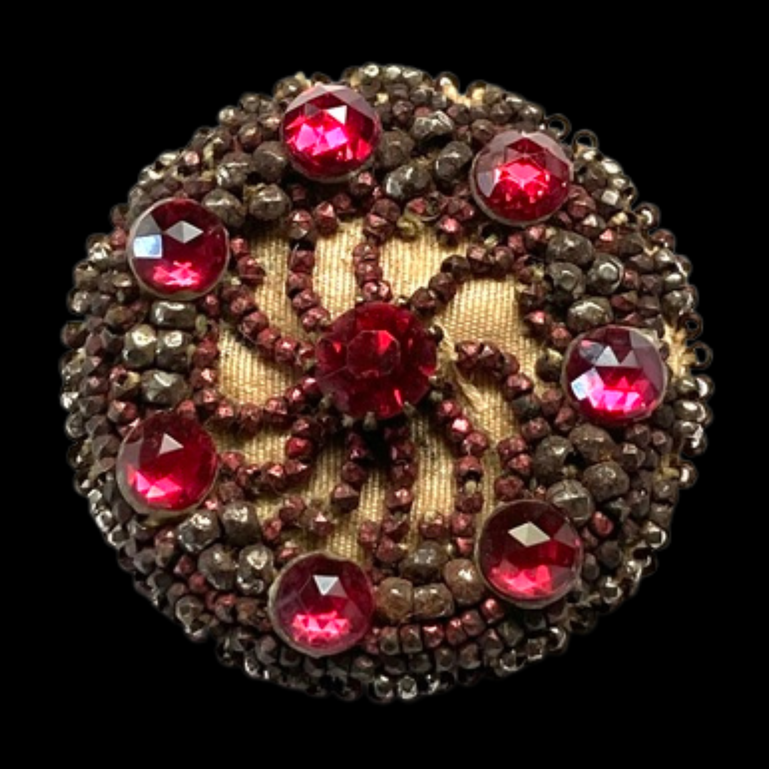 Medium Early 19th Century Fabric w Steel & Glass