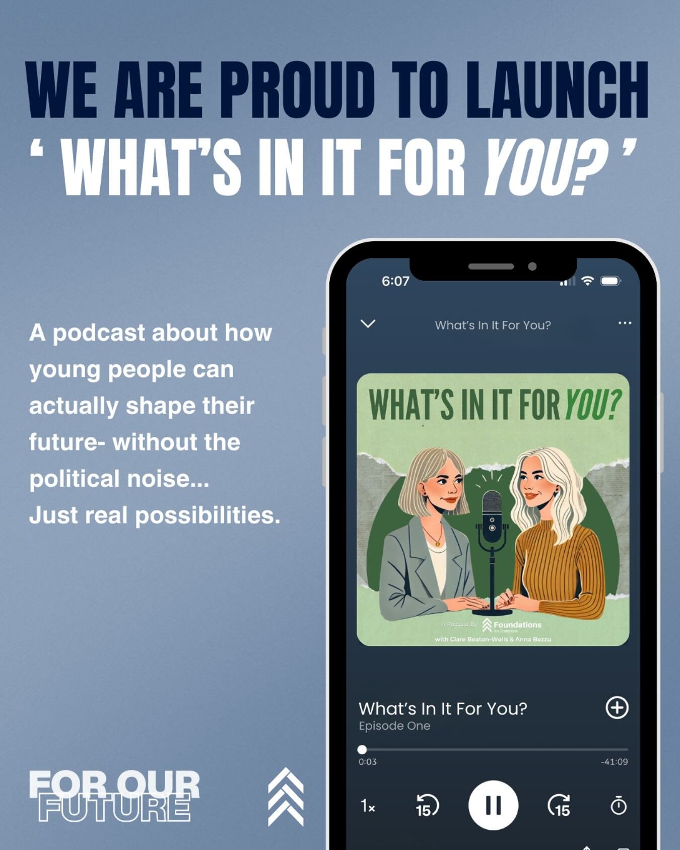 Exciting news &ndash; our new podcast has launched! 🎉

For too long, young people have been expected to accept the future as something decided for them. But what if you could shape it yourself?

What&rsquo;s In It For You is more than a podcast - it