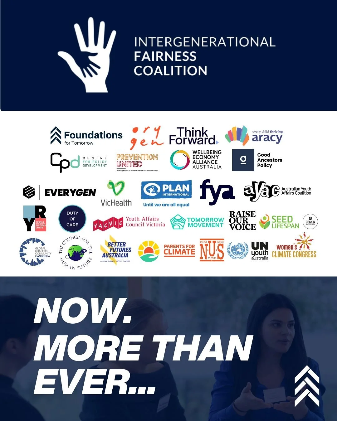 🌱 It&rsquo;s your chance to join the Intergenerational Fairness Coalition!
At Foundations for Tomorrow, we&rsquo;re proud to chair the Intergenerational Fairness Coalition, a growing movement of organisations working to embed long-term thinking and 