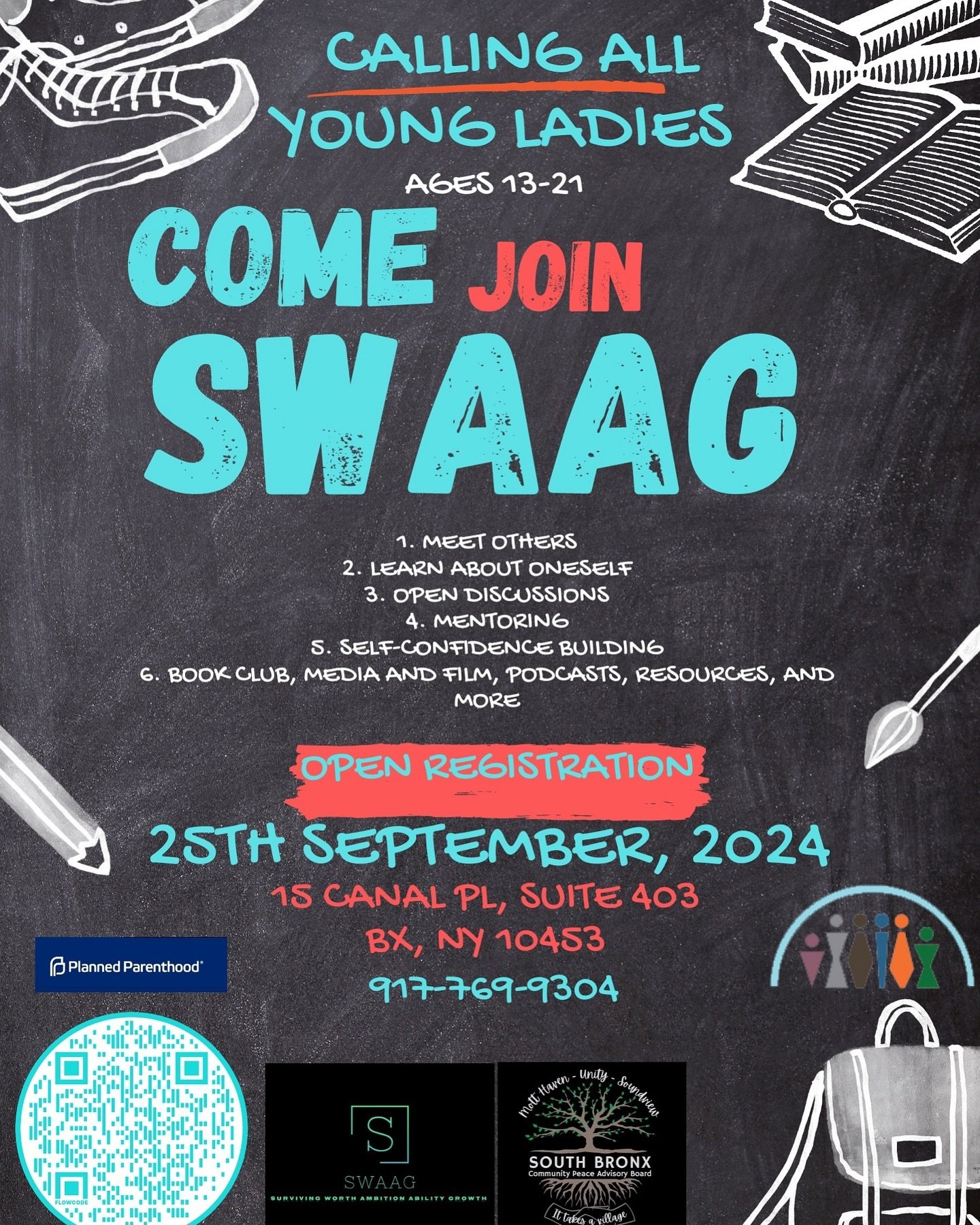 Good morning, get ready and let’s go. We will be having a sign up for SWAAG on the 25th of September from 2pm-7pm let the young ladies know. Each one teach one. It takes a village and I’m here for it. Please share! π©·β€οΈπ§‘πππ©Άπ€πππ©΅π€