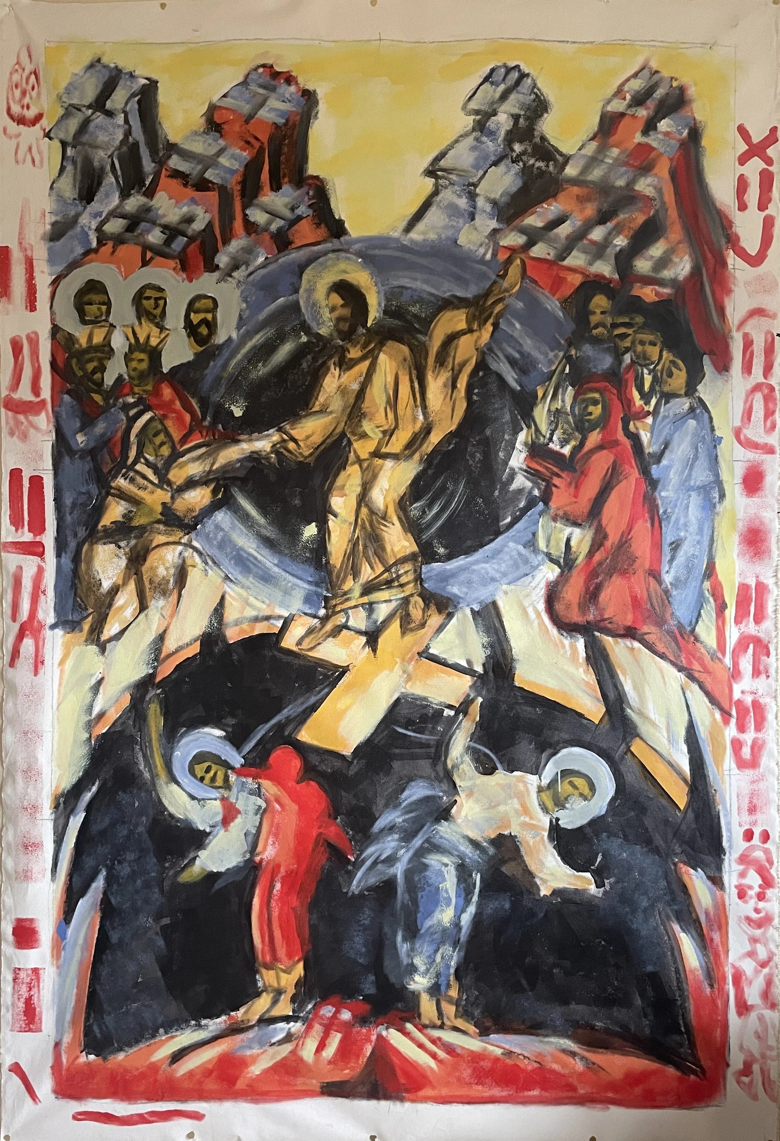 Christ's Descent to Hell
84.75x55"
Acrylic on canvas