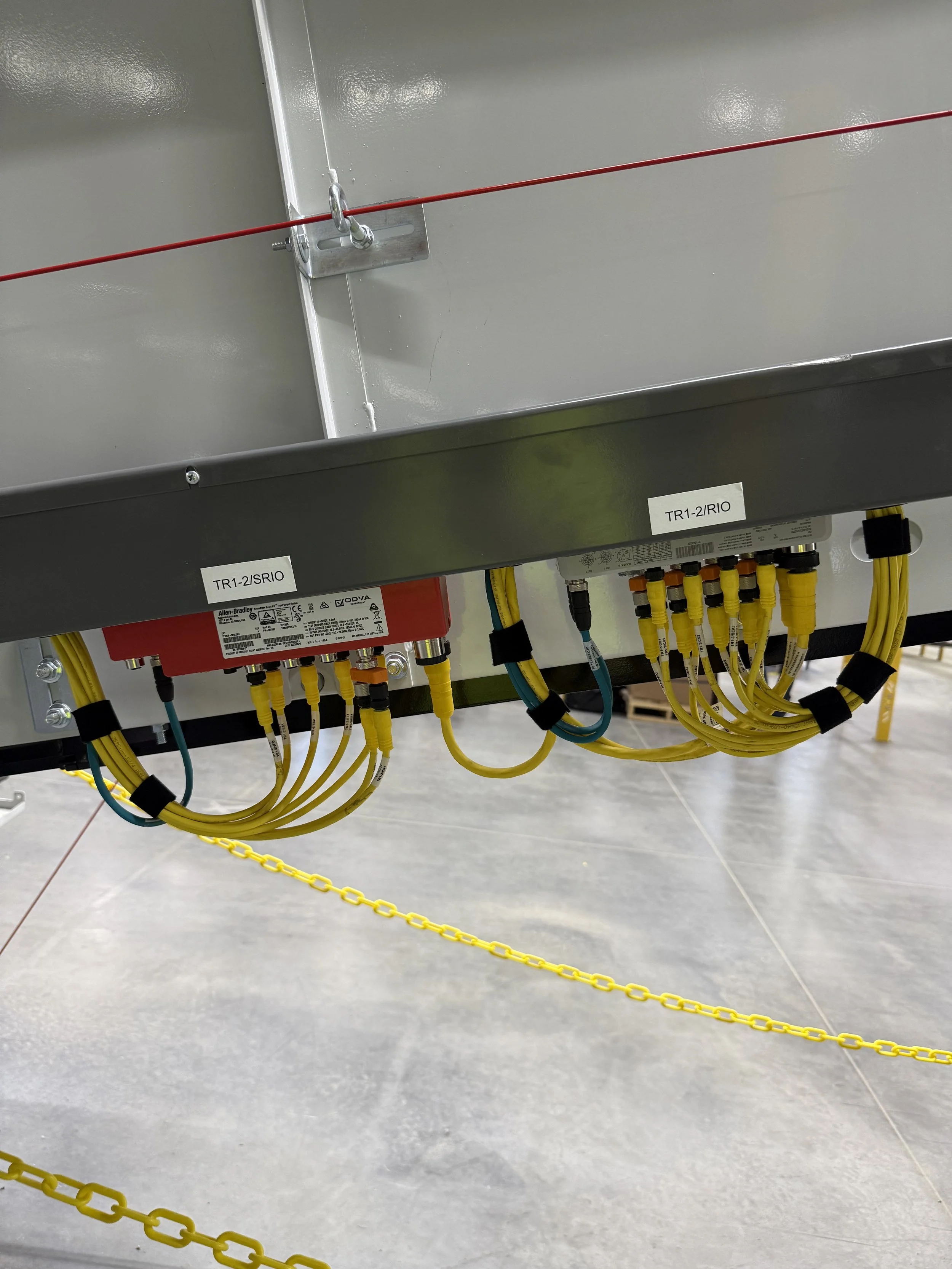 Industrial electrical setup with wires and connections